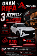 BOLETO PARA LA GRAN RIFA DE 3 JEEPETAS EN PLANETA ALOFOKE